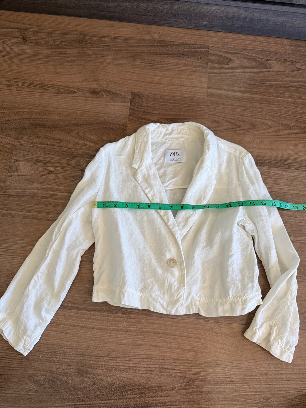 Zara 100% linen cropped blazer
